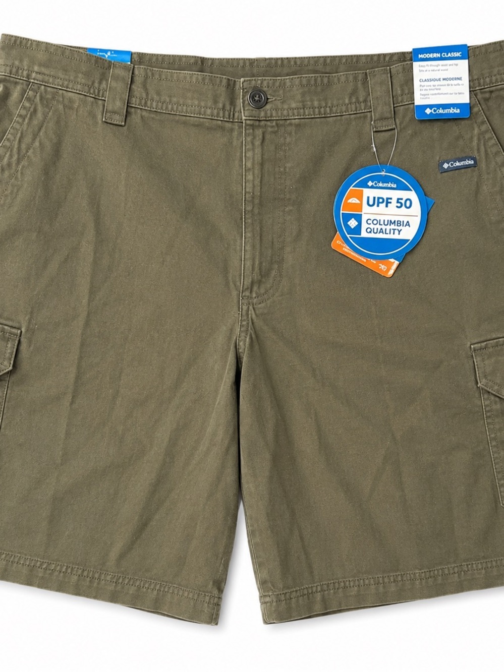 Columbia Men's Olive Cargo Shorts - UPF 50 Protection